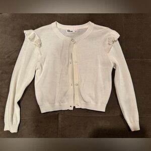 Girls White Cardigan Size 6